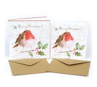 Wrendale Designs by Hannah Dale - The Jolly Robin - Christmas Card Box Set - Pack of 8
