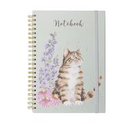 Wrendale Designs – Notebook – Whiskers and Wild Flowers – Illustrated, Spiral-Bound, Lined – A4