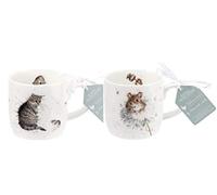 Wrendale Designs Cat and Mouse 300 ML Mugs Set of 2