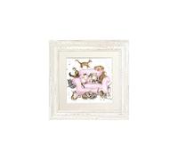 Wrendale Designs Cat Framed Picture in Frame "Cattitudue" (White)
