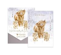Wrendale Designs Christmas Cards Pack of 8 Let It Snow Cow Card Pack, WHITE, 101mm x 152mm(AXNCP010)