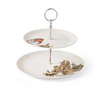 Wrendale Designs Christmas Robin & Rabbit 2 Tiered Cake Stand