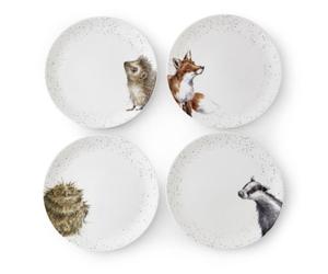 Wrendale Designs Coupe Plates Set of 4 available in 2 sizes Royal Worcester