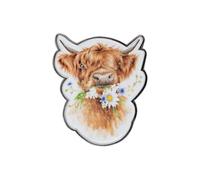 Wrendale Designs Pin Badge – Daisy Coo' Highland Cow