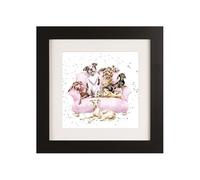 Wrendale Designs Dog Framed Picture in Wood Frame Movie Night (Black)