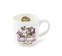 Wrendale Designs Dogs Movie Night Bone China Mug by Royal Worcester, White
