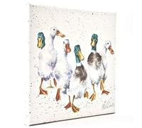 Wrendale Designs Duck Print on White Square Canvas 20 Centimetre "Quackers"