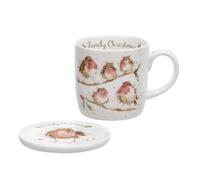 Wrendale Designs 'Family Christmas' Robin Mug & Coaster Set