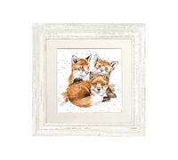 Wrendale Designs Framed Greeting Card Snug As A Cub Fox Picture (Distressed White)