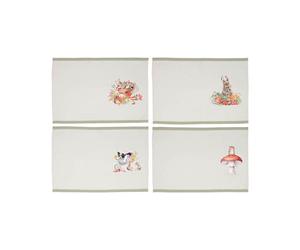 Wrendale Designs 'Garden Friends' Set of Four Animal Fabric Placemats
