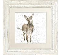 Wrendale Designs Gentle Jack Donkey Framed Picture in Various frame Colours (Distressed White)