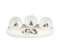 Wrendale Designs Guinea Pigs 3 Bowl & Tray Set Porcelain Royal Worcester Gift