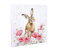 Wrendale Designs Hare canvas 20CM Field of Flowers