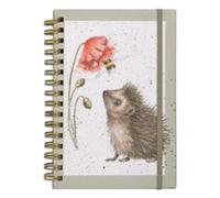 Wrendale Designs Hedgehog And Poppy Ring Bound Notebook A5 Light Green, 21.5 X 16.5 X 1.7 Cm