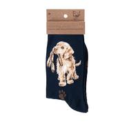 Wrendale Hopeful Dog Navy Bamboo Socks