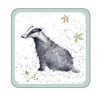 Wrendale Designs Idividual Cork Backed Coaster - Badger