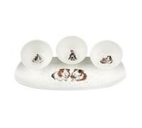 Wrendale Designs 'Lettuce Be Friends' Guinea Pigs 3 Bowls and Tray Set