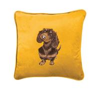 Wrendale Designs Luxury Velvet Embroidered Cushion 40 X 40 Cm - Dog Or Cat Design