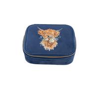 Wrendale Designs Luxury Velvet Embroidered Jewellery Case - Fox, Hummingbird, Hare Or Highland Cow