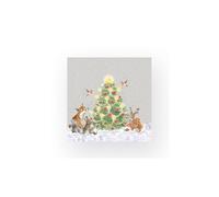 Wrendale Designs Pack of 20 Lunch Size 'Oh Christmas Tree' Woodland Animals Napkins