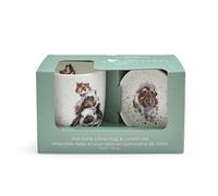 Wrendale Designs - 'Piggy in The Middle' Mug and Coaster Set