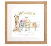 Wrendale Designs " Rest in Peace Her Majesty Queen Elizabeth II Commemorative Framed Picture Hand Signed Print 45 Centimetre (Oak)