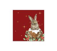 Wrendale Designs by Hannah Dale Merry Little Christmas' Rabbit Cocktail Napkin
