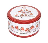 Wrendale Designs Rocking Robins Christmas Cake Tin - 22 X 22 X 12 Cm Airtight Square Storage Tin