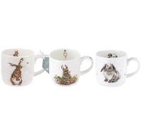 Wrendale Designs Royal Worcester 0.3 Litre Mugs Rabbit and Hare Collection Set of 3