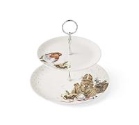 Wrendale Designs Christmas Robin & Rabbit 2 Tiered Cake Stand