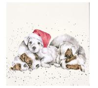 Wrendale Designs "Santa's Little Helpers Dog Print on White Square Canvas (20cm x 20cm)