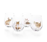 Wrendale Designs Set of 4 Animal Glass Tumblers