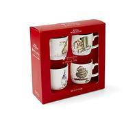 Wrendale Designs Set of 4 Christmas Mug Gift Box Collection Owl, Goose, Dog, and Hare, MMAC3969-XG, Multi Coloured, 0.3liters