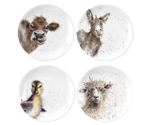 Wrendale Designs Set of 4 Farmyard Animal Coupe Plates