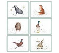 Wrendale Designs Set Of 6 'The Country Set' Country Animal Placemats