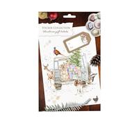 Wrendale Designs Set Of 60 Christmas Gift Tag Stickers With Animal Illustrations, 6.7 X 3.5 Cm Each