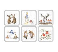 Wrendale Designs Christmas Coasters 'Square' – Set of 6