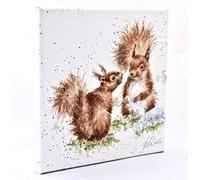 Wrendale Designs Squirrel Print on White Square Canvas 20 Centimetre "Between Friends"