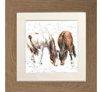 Wrendale Designs - 'Stable Mates' Framed Card - Oak