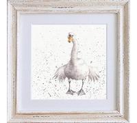 Wrendale Designs "Swan Fine Day Framed Picture Distressed White