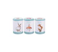 Wrendale Designs The Country Set Tea Coffee Sugar Canister Set - Teal Wrendale Designs Multicolor