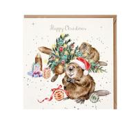 Wrendale Designs - Underneath the Christmas Tree' Beaver Christmas Card