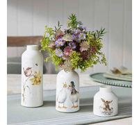 Wrendale Designs Vase Set of 3 With Animal Illustrations By Royal Worcester