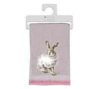 Wrendale Designs 'winter Hare' Luxury Winter Scarf 70 X 190 Cm With Gift Bag, Pink Inner Lining, Frayed Edge