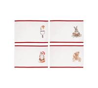 Wrendale Designs Set of 4 Christmas Illustrated Fabric Placemats Table Decor