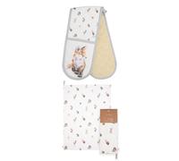 Wrendale Designs Woodlanders Double Oven Glove Fox & Tea Towel Wrendale Designs Multicolor