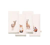 Wrendale Designs 'Woodlanders' Set of 4 Animal Fabric Napkins