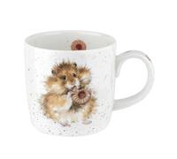 Wrendale Diet Starts Tomorrow Mug by Royal Worcester, Hamster Design, Fine Bone China, 310ml, 8cm, MMOQ5629-XT
