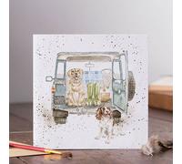 Labrador and Spaniel Birthday Card - Dog Picnic Wrendale Blank Greeting Card