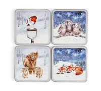 Wrendale Winter Skies Coasters S/4, 10.5cm x 10.5cm